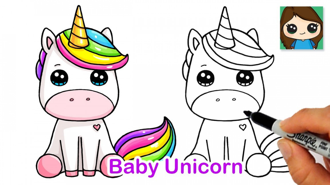 How to Draw a Baby Unicorn Easy 🦄