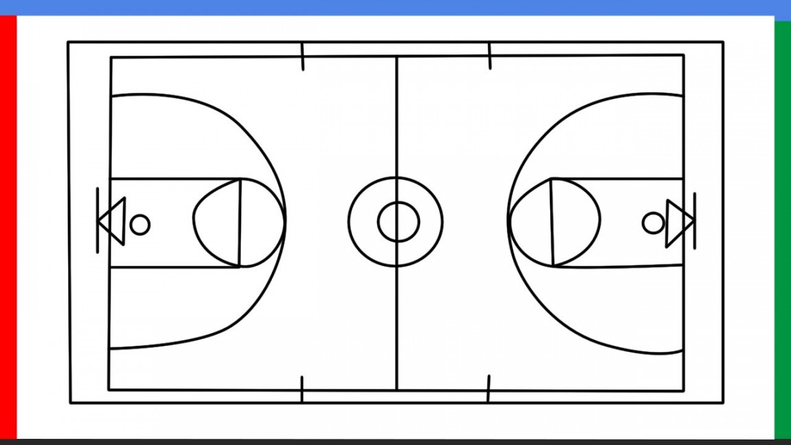 How to draw a Basketball Court step by step for beginners