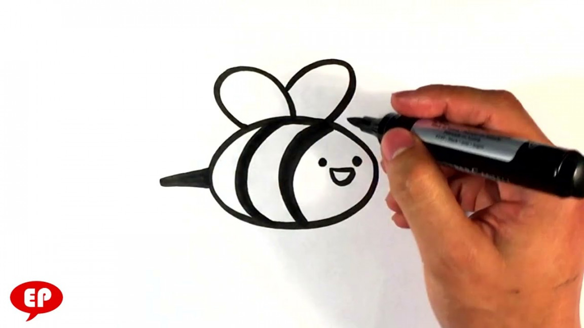 How to Draw a Bee - Cute - Easy Pictures to Draw - YouTube