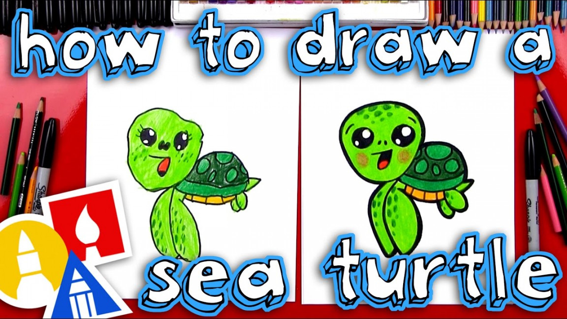 How To Draw A Cartoon Sea Turtle