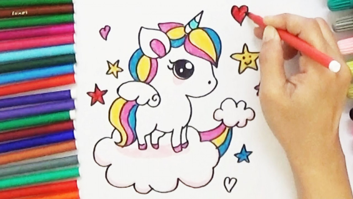 How to Draw a Cartoon Unicorn - Cute and Easy  BOBO Cute Art