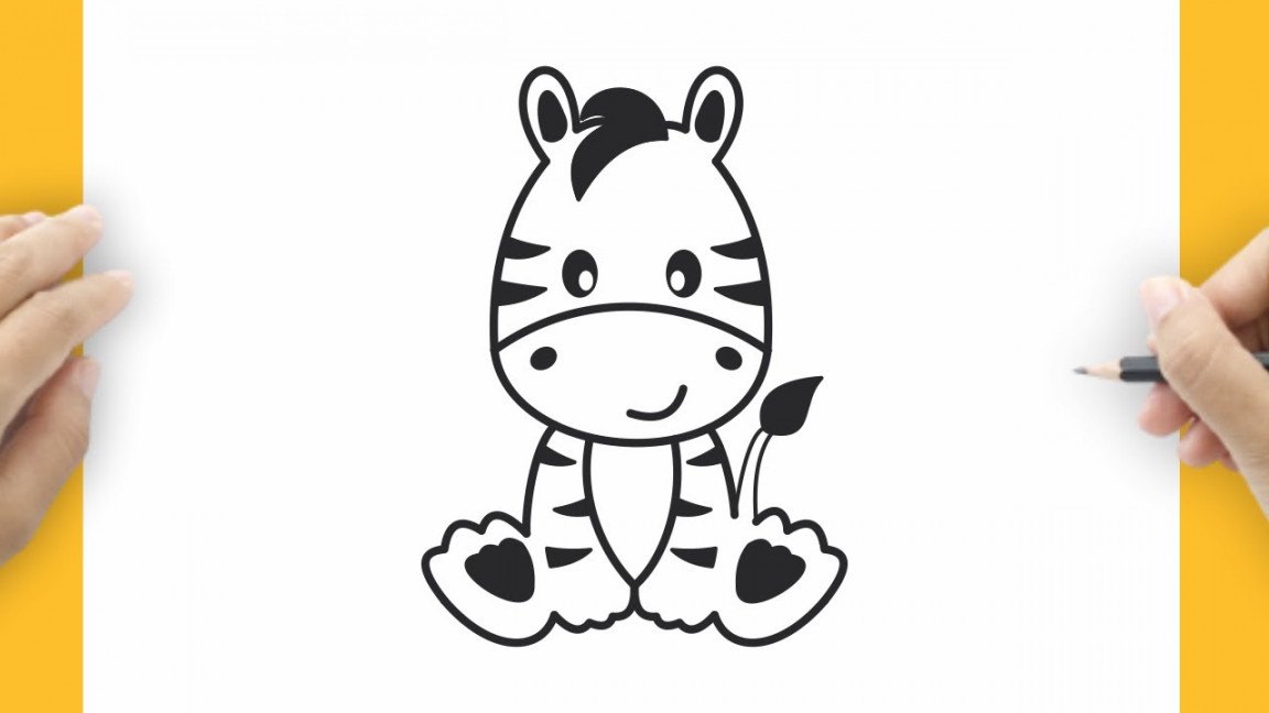 HOW TO DRAW A CARTOON ZEBRA EASY STEP BY STEP