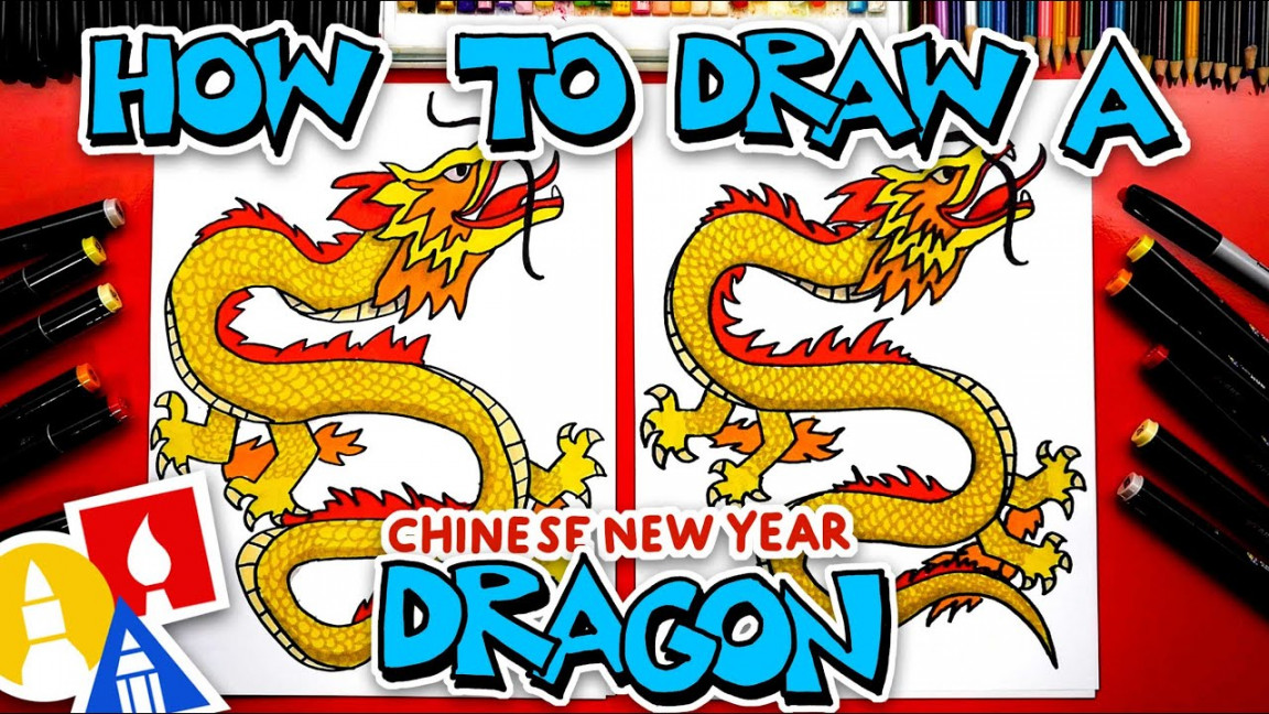 How To Draw A Chinese New Year Dragon - Advanced - YouTube