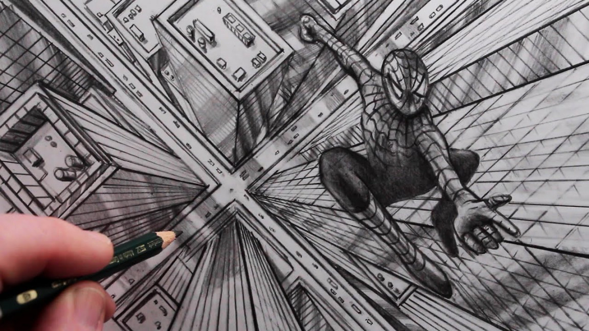 How to Draw a City in One-Point Perspective and Spider-Man: Narrated
