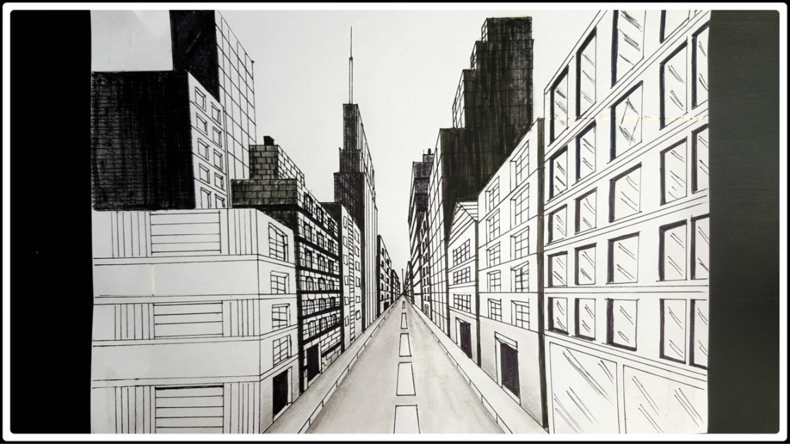 How to Draw a City Street in One Point Perspective