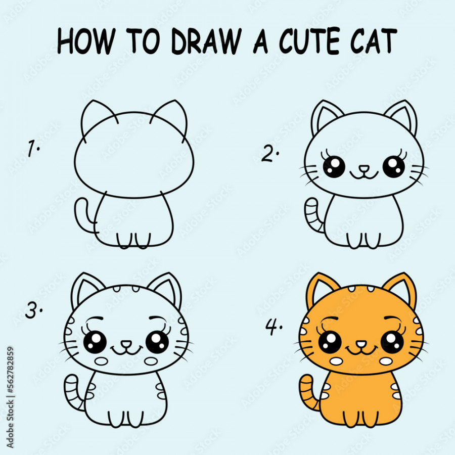 How to draw a Cute Cat