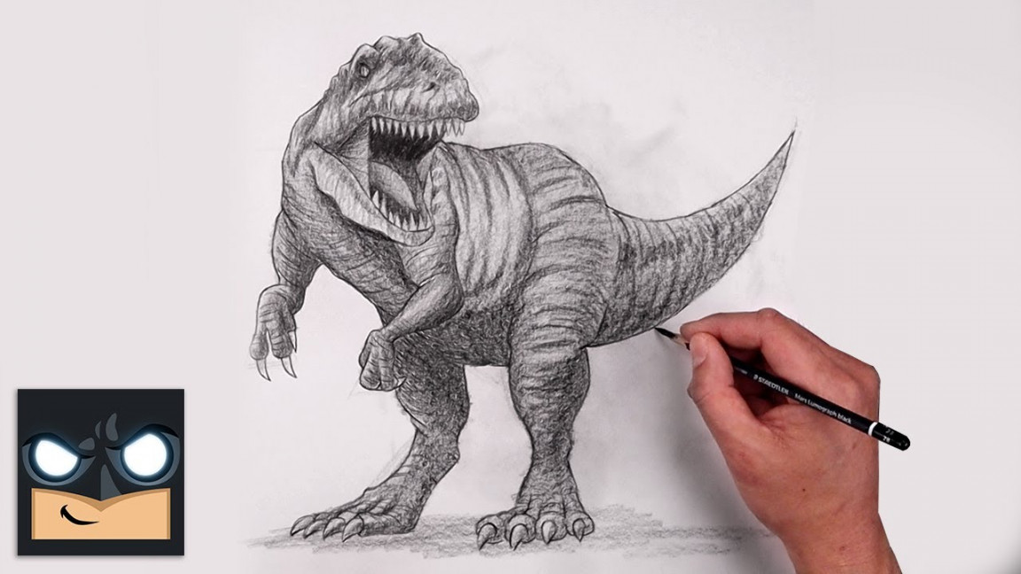 How To Draw a Dinosaur 🦖 Gigantosaurus Sketch Tutorial  Easy Method