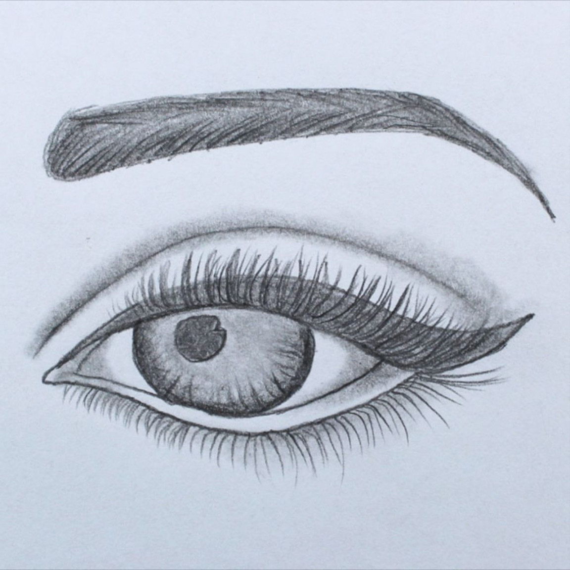 How to draw a eye step by step for beginners with pencil only