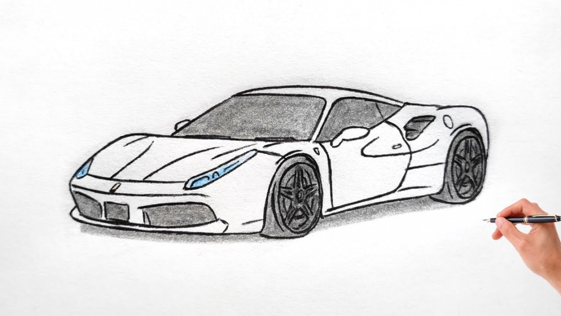 How to draw a FERRARI  GTB  / drawing a d car / coloring Ferrari   gtb