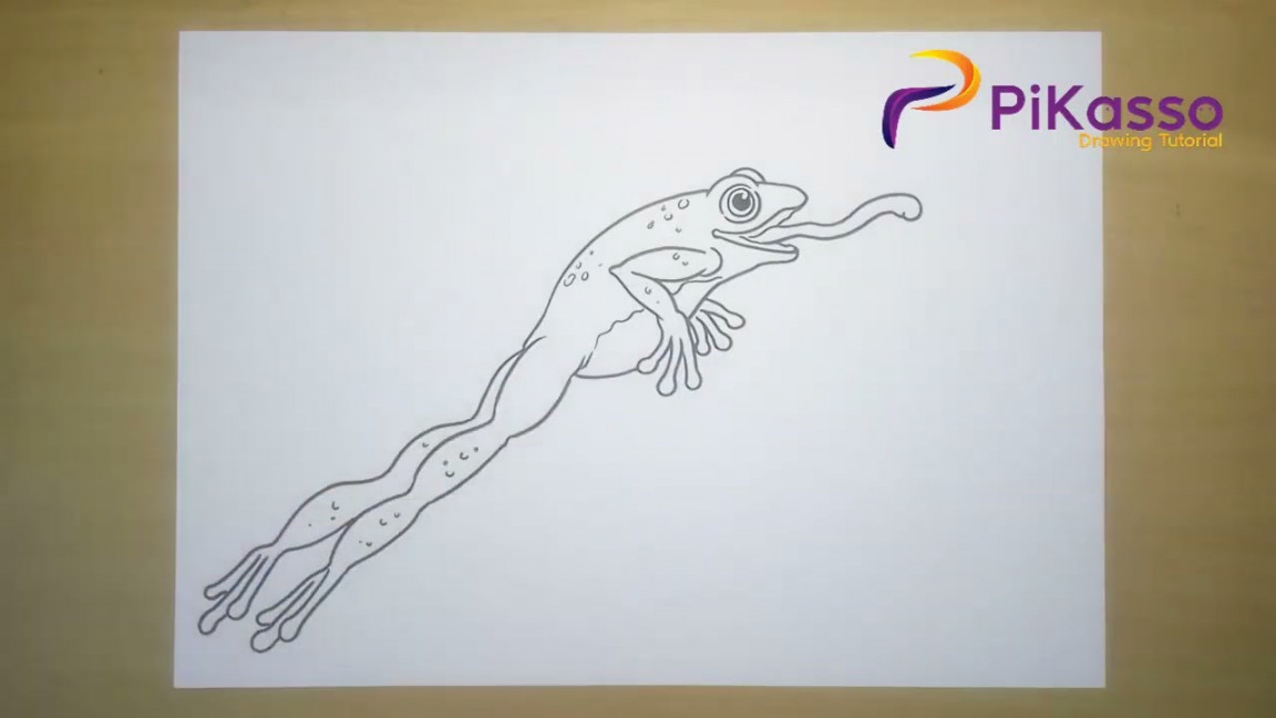 How to Draw a Frog jumping try to catch Insect