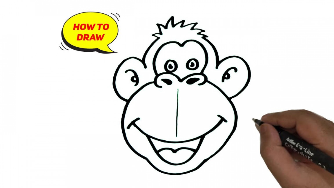 How to draw a Funny Cartoon Monkey face easy and step by step.