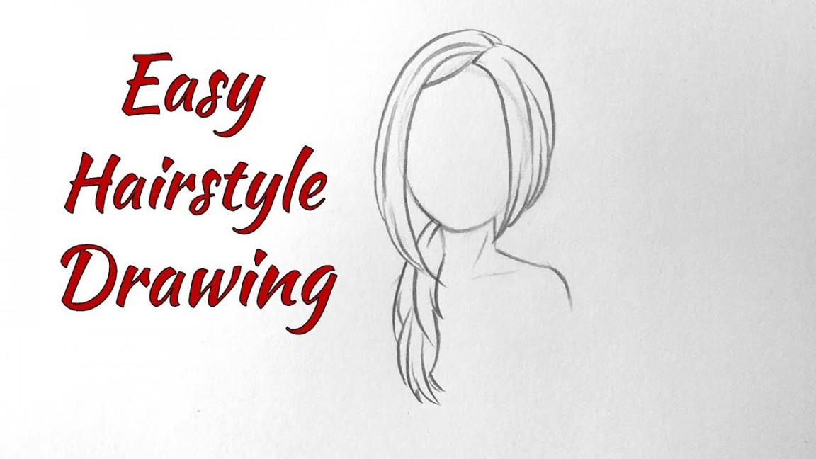 How to draw a girl hair/hairstyles easy Drawing cute hairs/hairstyle step  by step for beginners