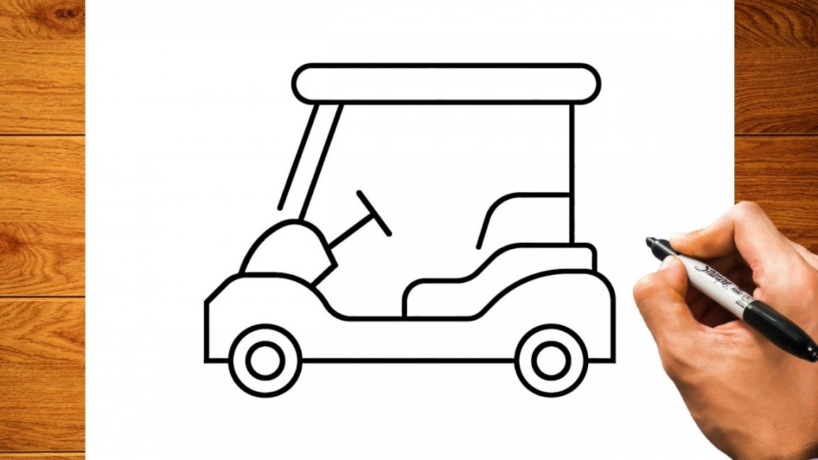 How To Draw A Golf Cart  Drawing Golf Cart Easy  Draw Golf Cart Step by  step