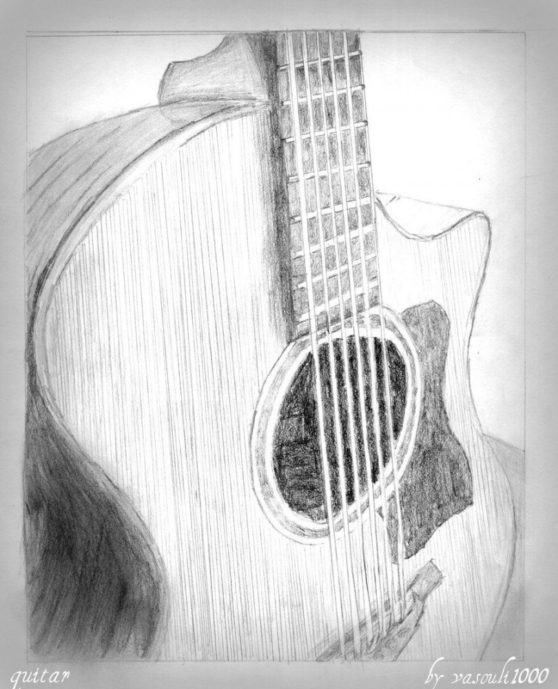 how to draw a guitar - Google Search  Guitar drawing, Guitar art