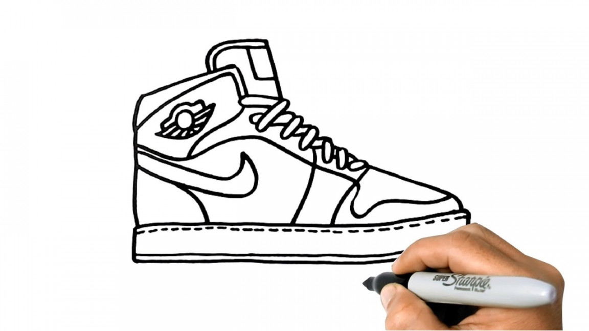 How to DRAW a JORDAN  Shoes Easy Step by Step