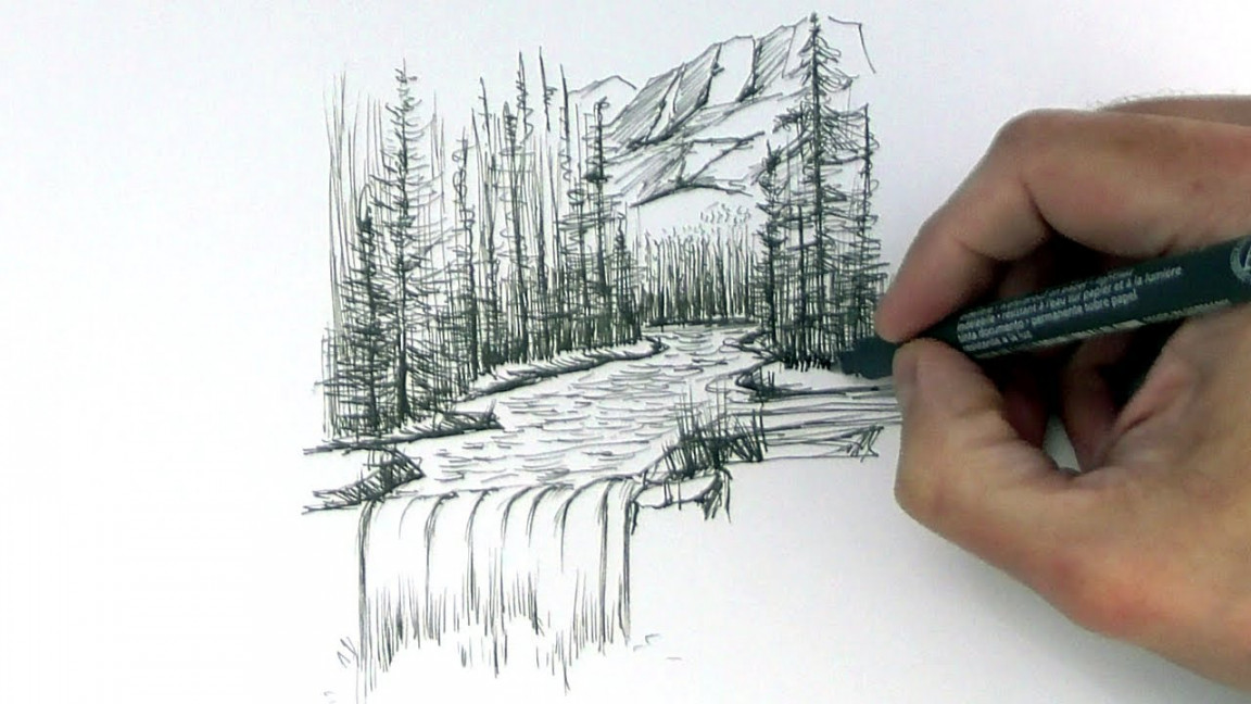 How to Draw a Landscape with Markers / follow along drawing lesson