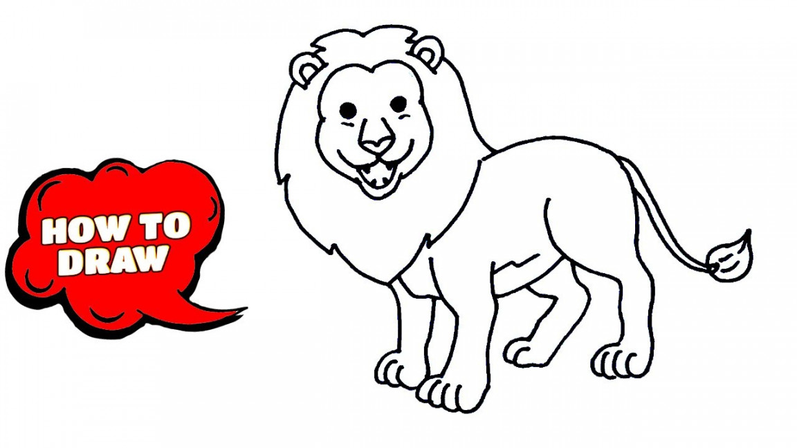How to Draw a Lion easy  Lion Drawing Tutorial  Simple Drawing for Kids
