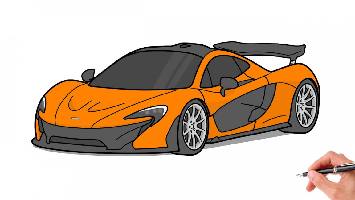 How to draw a MCLAREN P / drawing McLaren P 20 sports car