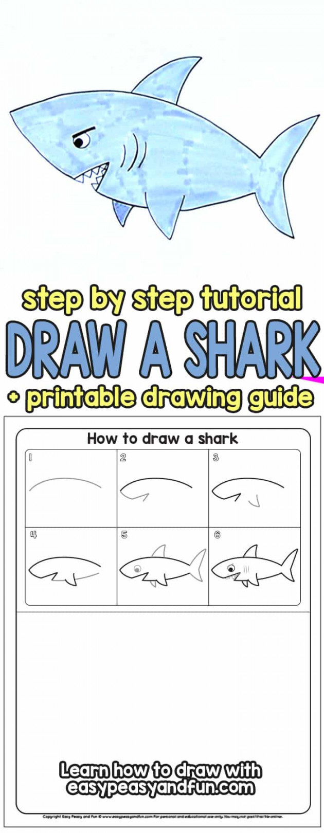 How to Draw a Shark - Easy Peasy and Fun