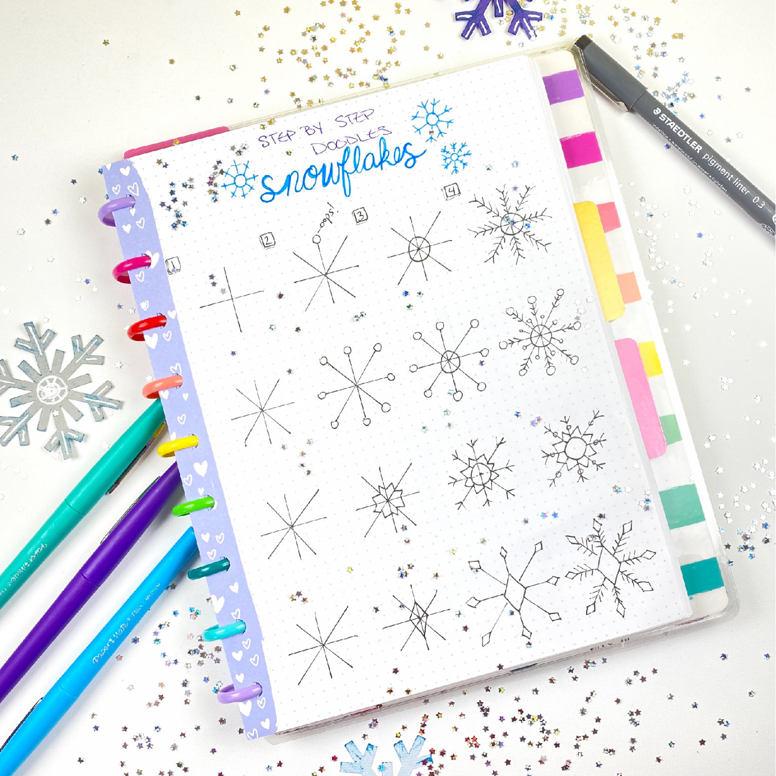 How to Draw a Snowflake in Your Planner or Bujo in Just  Easy Steps