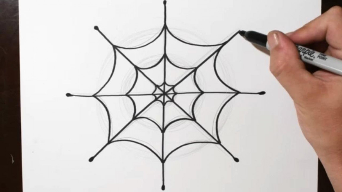 How to Draw a Spider Web / Easy Step by Step Drawing Guide