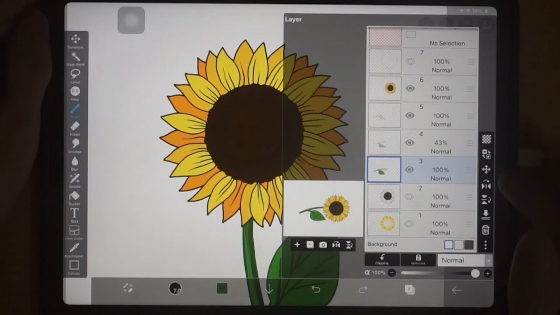 How to Draw a Sunflower In ibisPaint X (Drawing in Ibispaint with my finger)