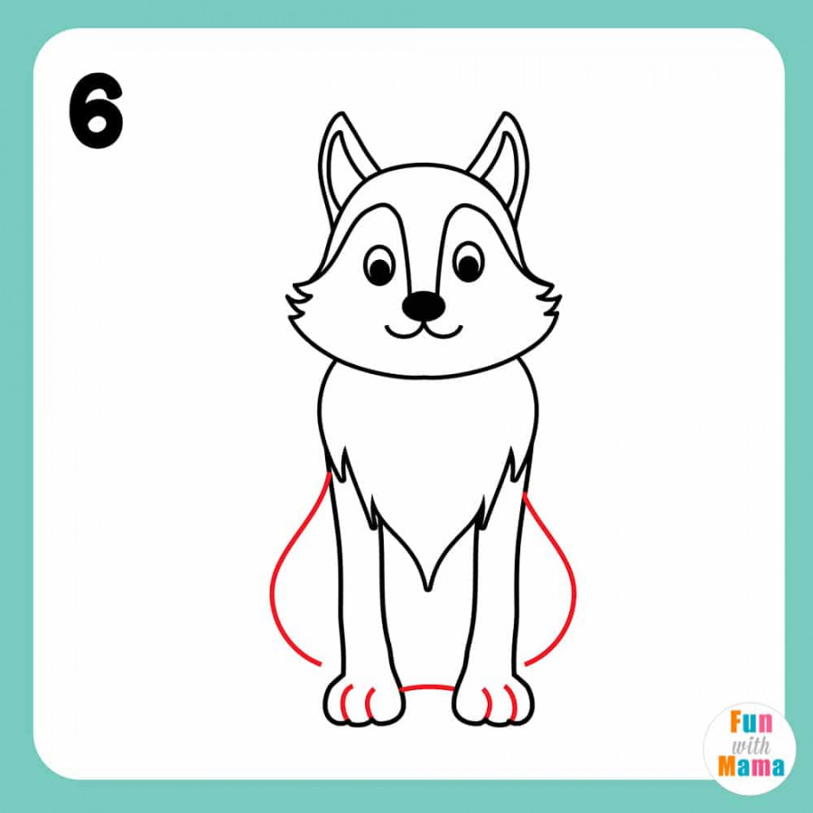 How to draw a wolf + Free Drawing Printable - Fun with Mama