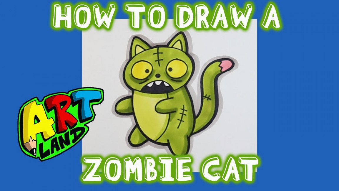 How to Draw a ZOMBIE CAT!!!