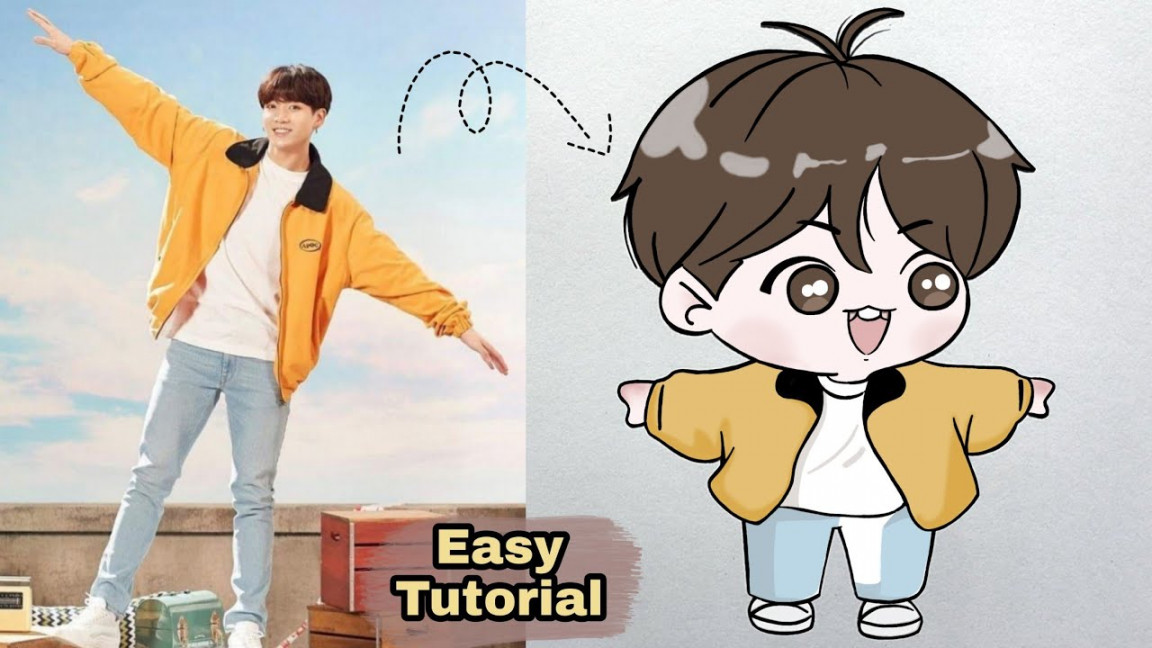 How to draw BTS JUNGKOOK - Cute JK 🐰 Drawing Tutorial  YouCanDraw