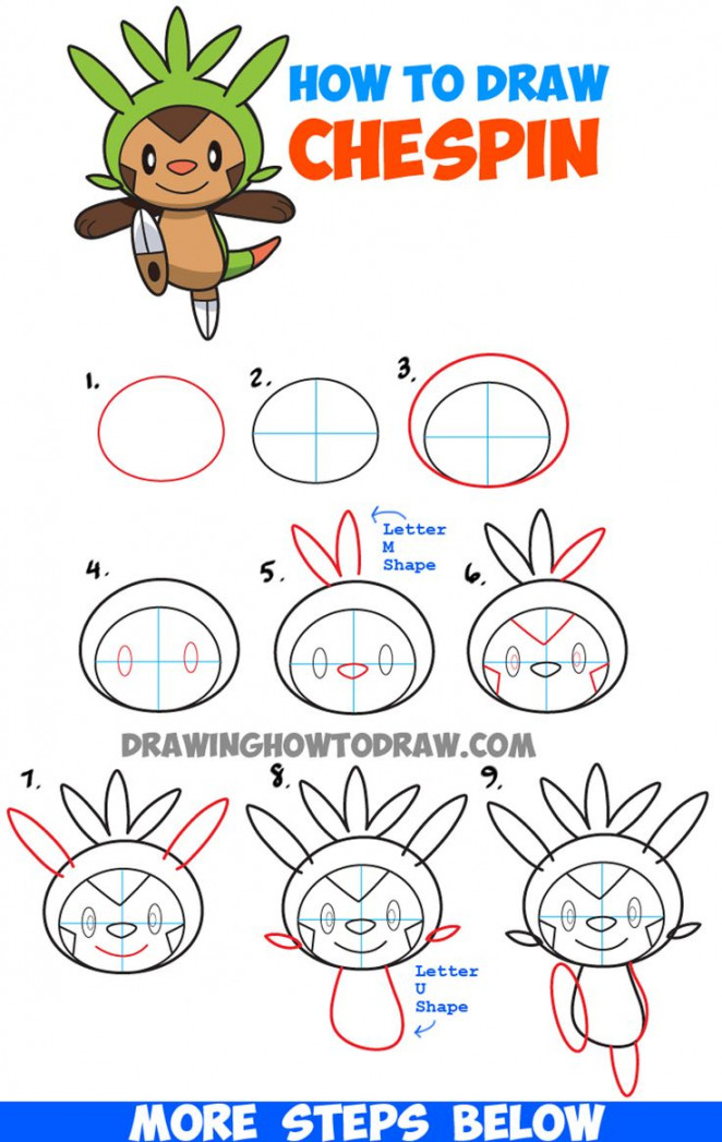 How to Draw Chespin from Pokemon Easy Step by Step Drawing