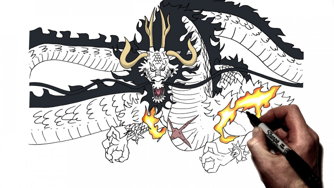 How To Draw Dragon Kaido  Step By Step  One Piece