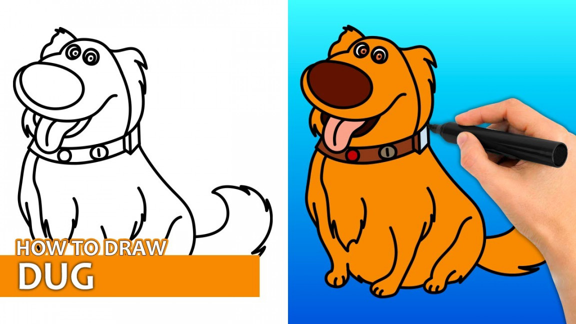 How To Draw Dug From The Movie Up (Easy Drawing Tutorial)