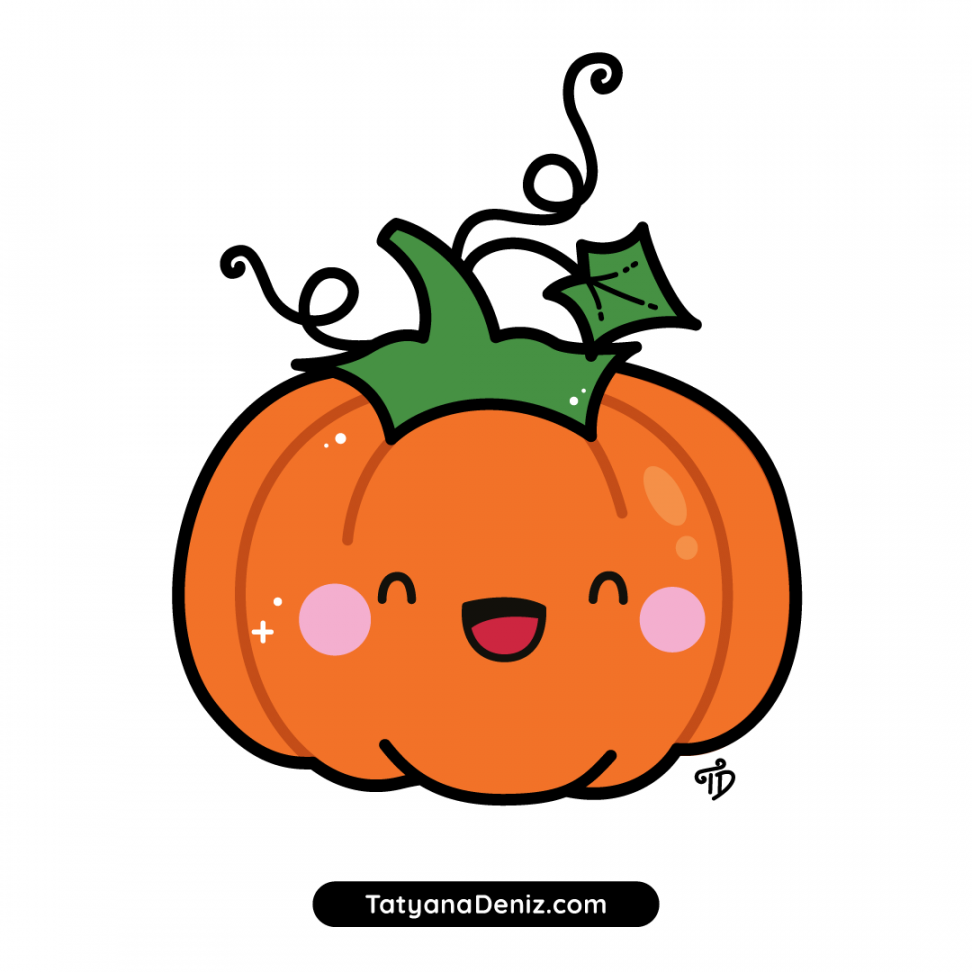 How to draw easy and cute Halloween pumpkin step-by-step