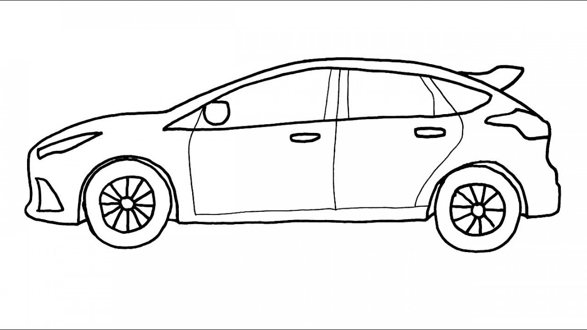 How To Draw Ford Focus - How to draw a car step by step - Car Drawing Easy