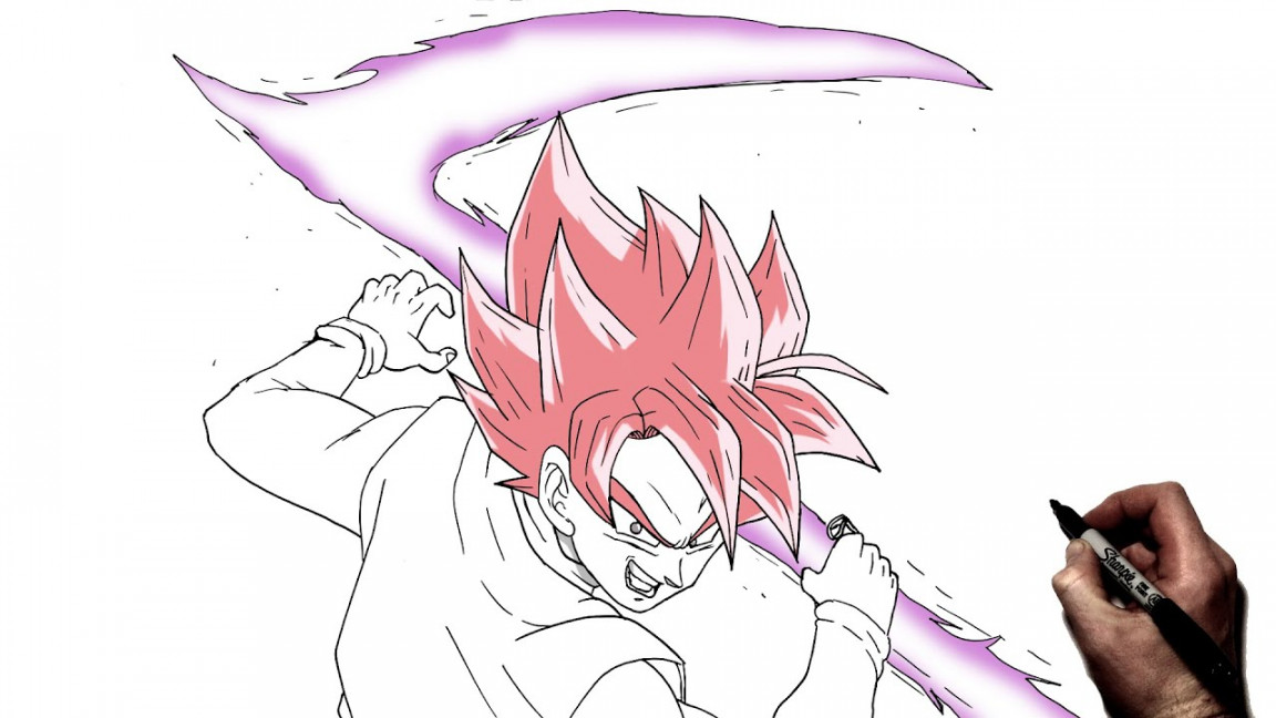How To Draw Goku Black (Rose Scythe)  Step By Step  Dragon Ball