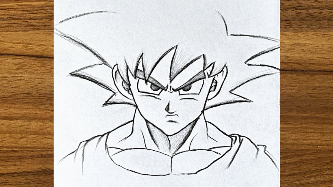 How to draw Goku step by step  Easy drawing ideas for beginners   Beginners drawing