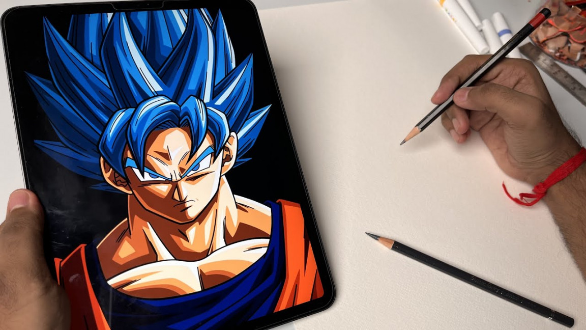 How to draw Goku, Step By step, Outline Tutorial