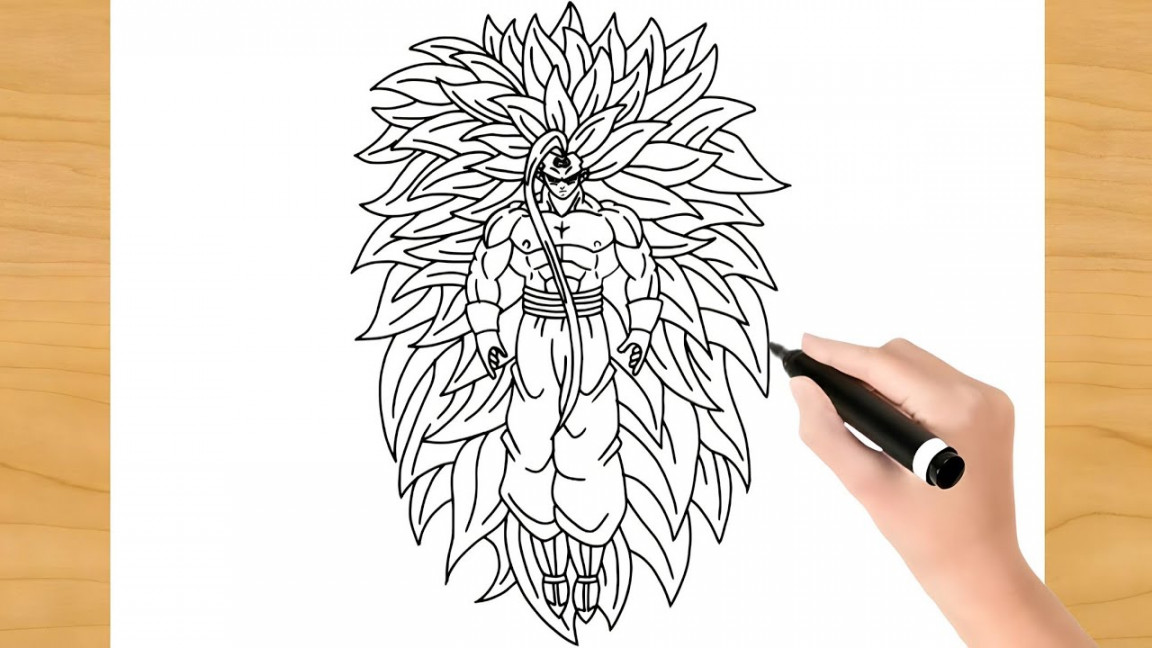 How to Draw Goku Super Saiyan Infinity  step by step  very easy -  悟空スーパーサイヤ人インフィニティの描き方