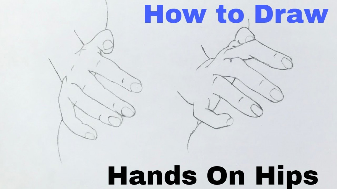 how to draw hand on hips poses easy step by step