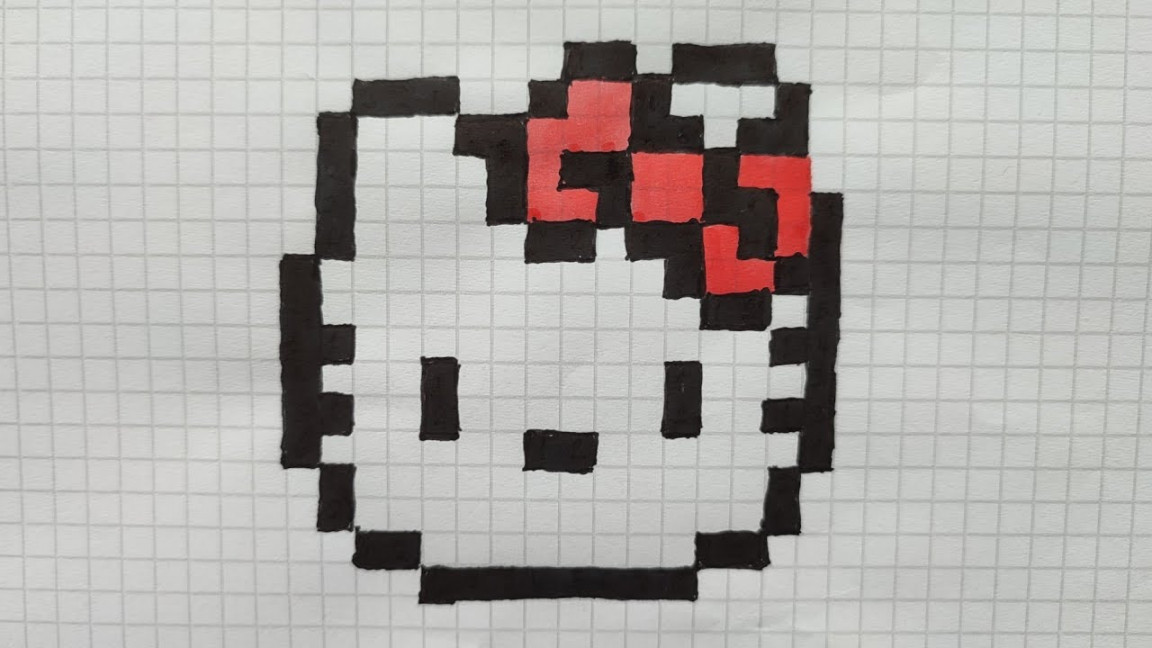 How to Draw Hello Kitty - Pixel Art