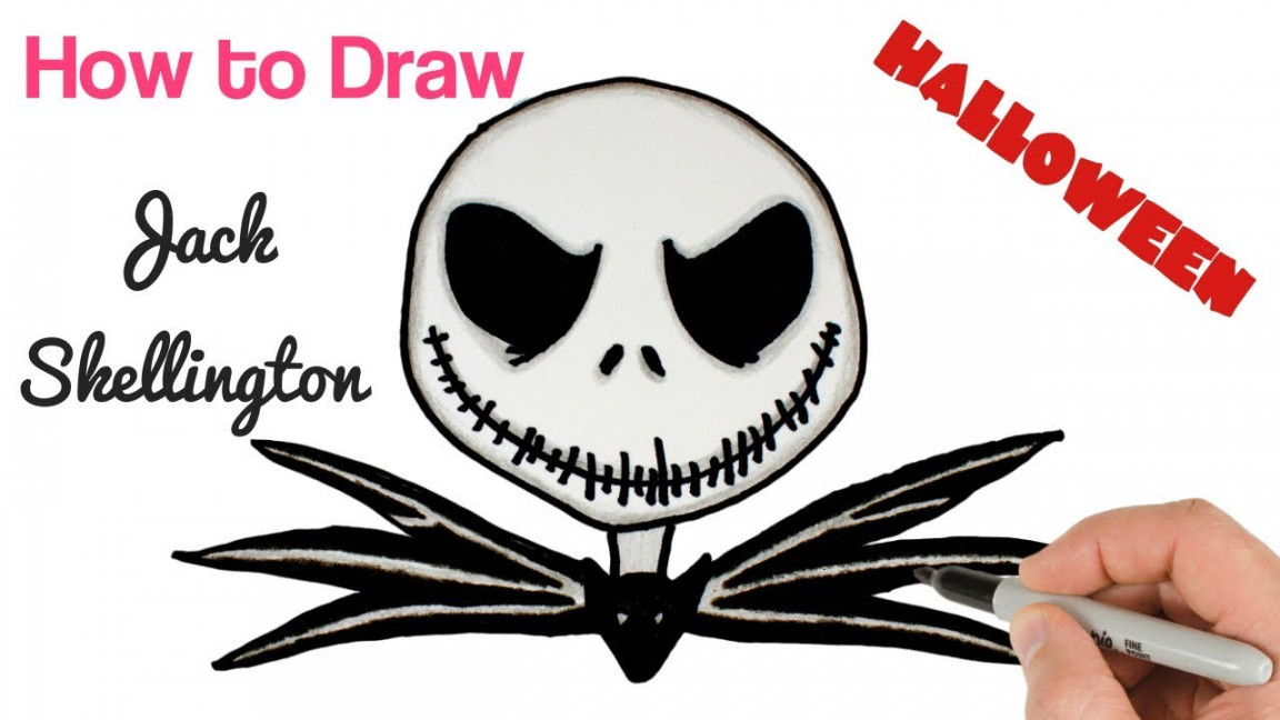 How to Draw Jack Skellington from The Nightmare Before Christmas   Halloween Drawings