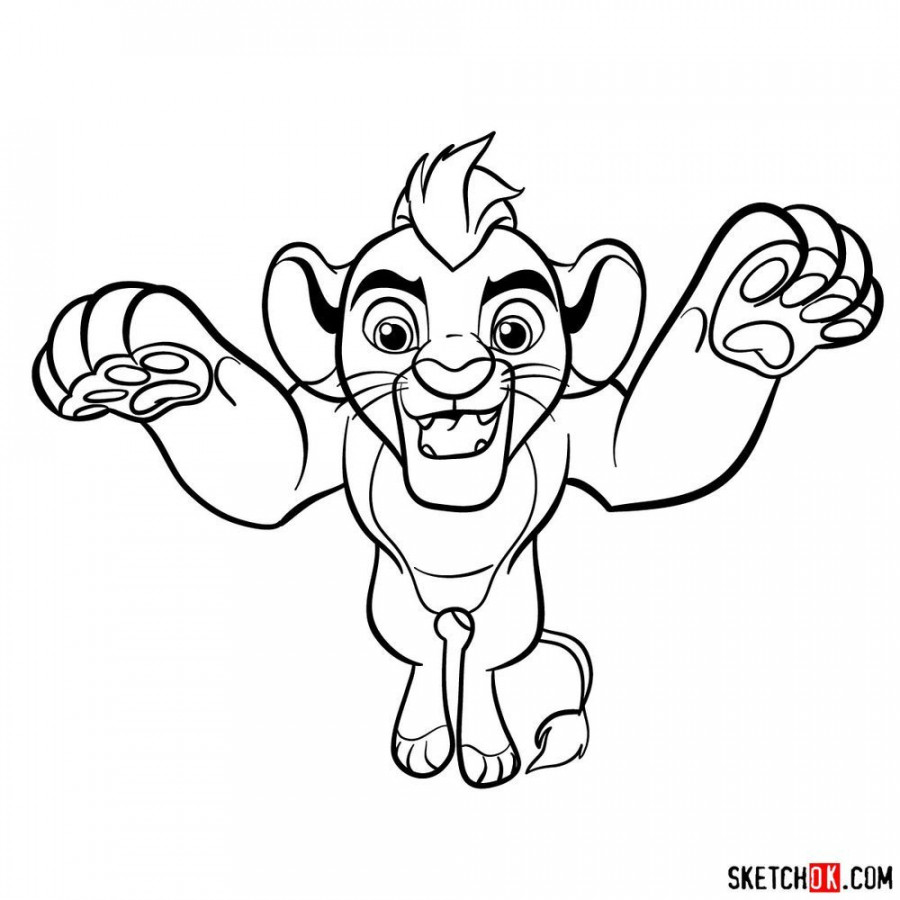 How to draw Kion in a jump  The lion king characters, Drawings