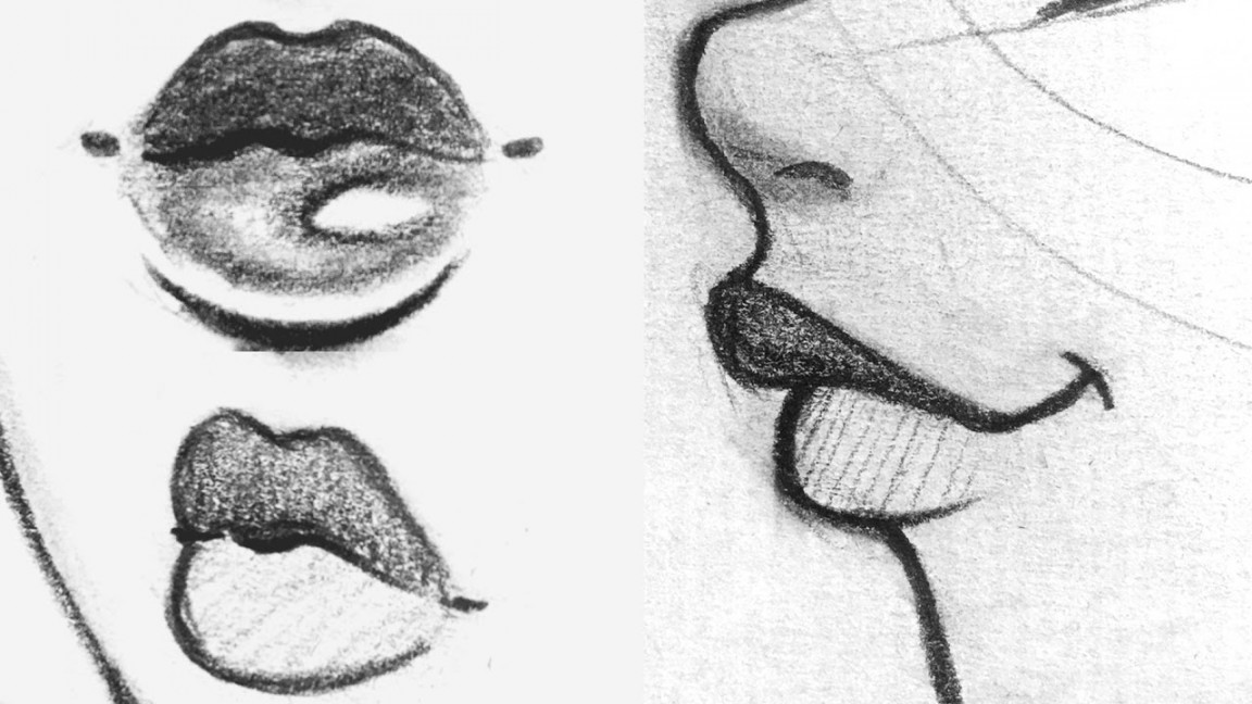 ♡ How to Draw Lips  Front, Side, / View ♡