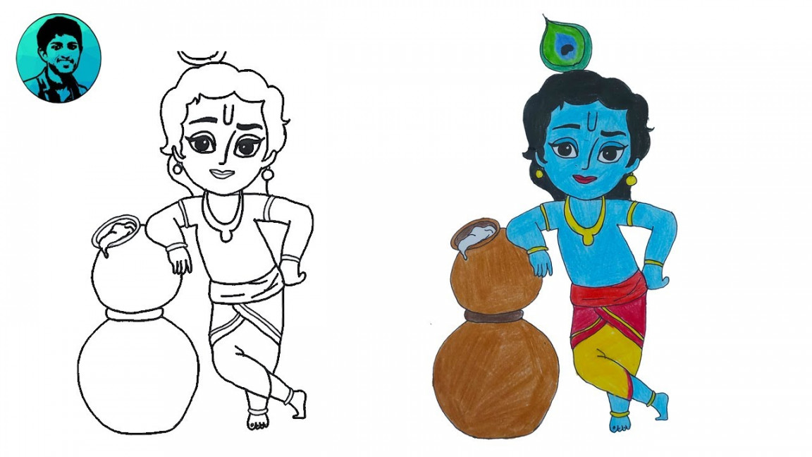 How to Draw Little Krishna  Drawing for Beginners