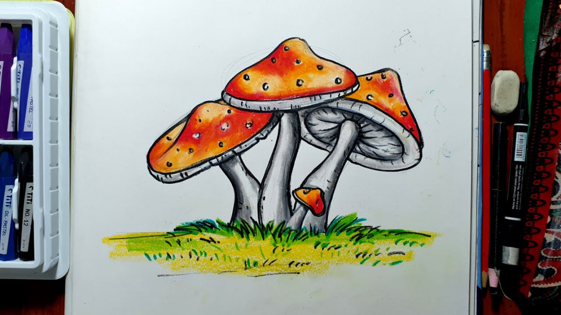 HOW TO DRAW MUSHROOM STEP BY STEP