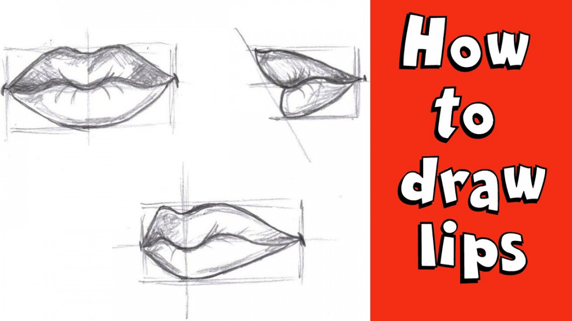 HOW TO DRAW REALISTIC LIPS  VIEWS FRONT, SIDE AND / Step by Step Pencil  Drawing Tutorial