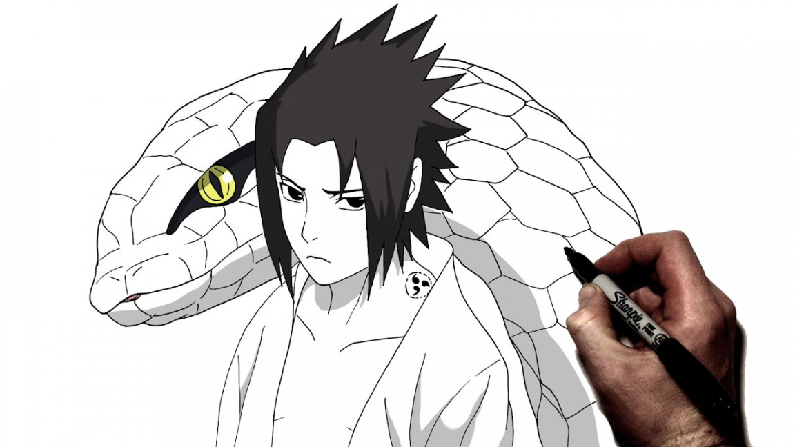 How To Draw Sasuke (Snake)  Step By Step  Naruto