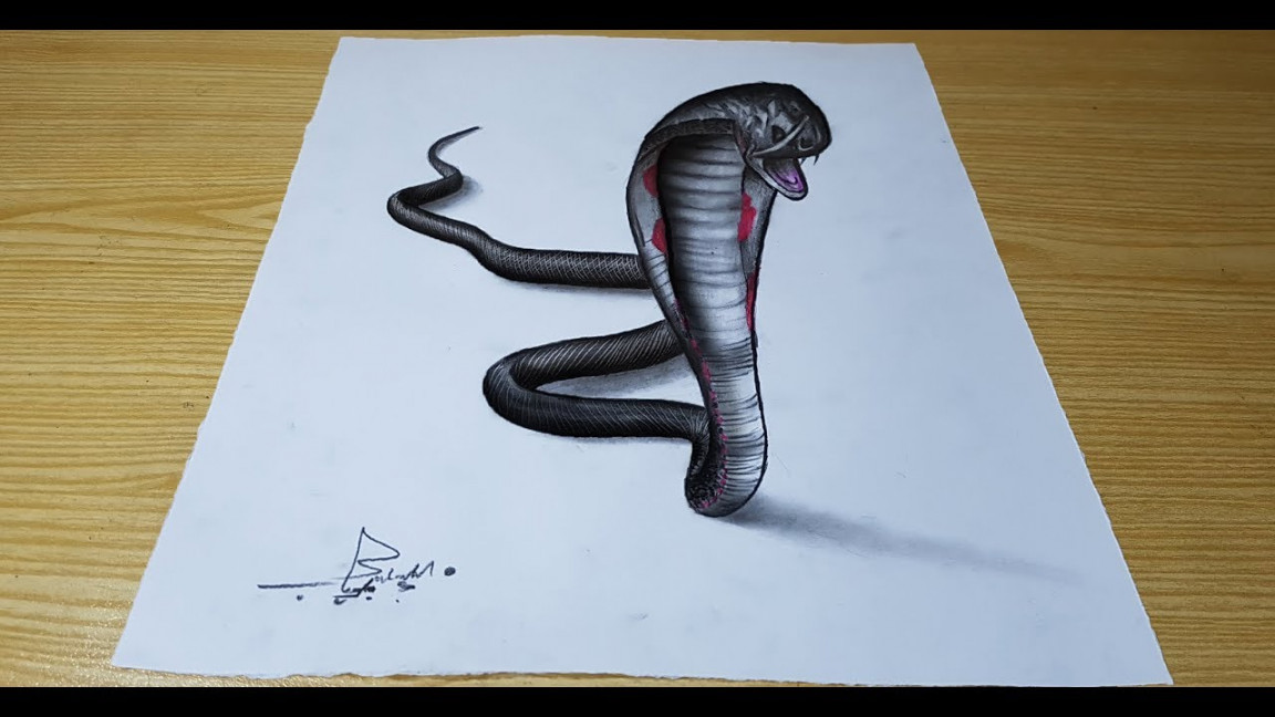 How To Draw Snake - D Optical Illusion