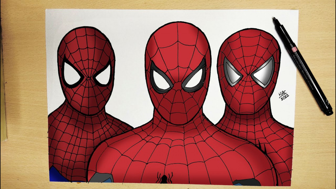 How to draw  Spidermen Together  Step by step  Spiderman NO Way Home
