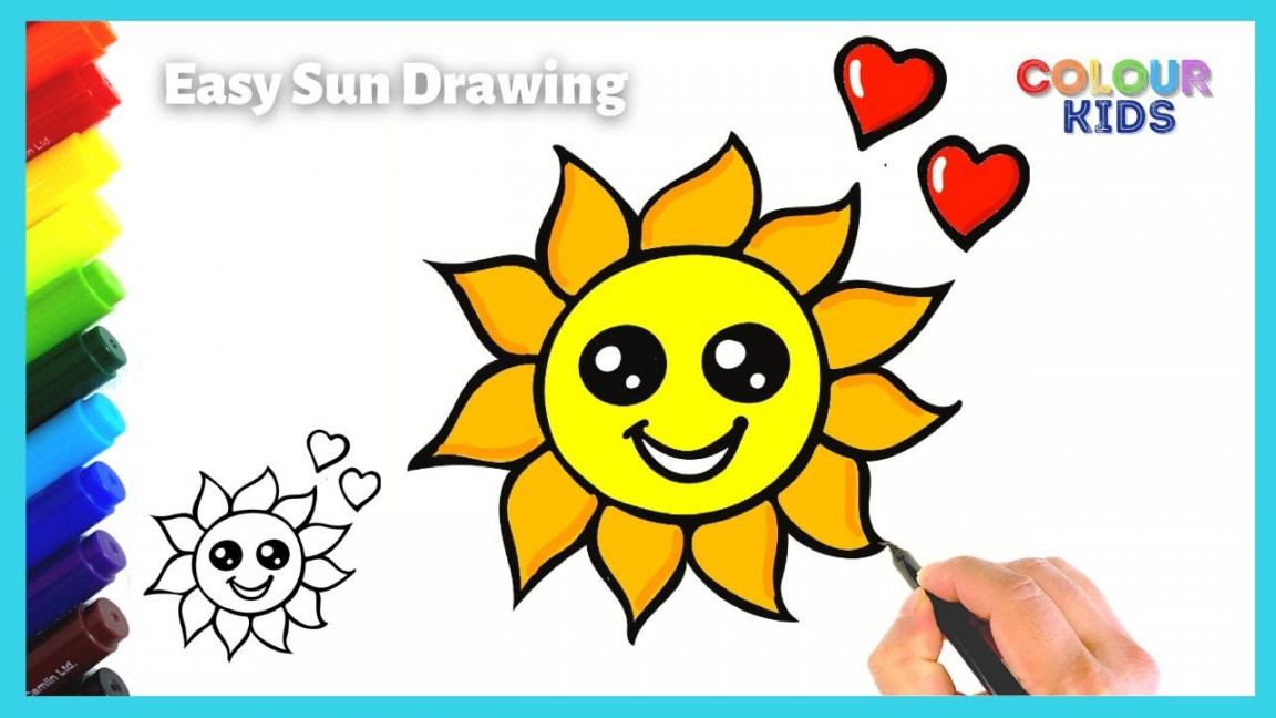 How to Draw SUN Step by Step for Kids  Easy Sun drawing Step by Step for  Kids  Simple Sun Drawing